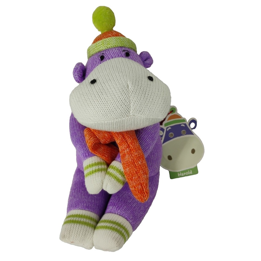 Monkeez &‎ Friends Harold The Hippo Purple House Hippopotamus Stuffed Toy Animal